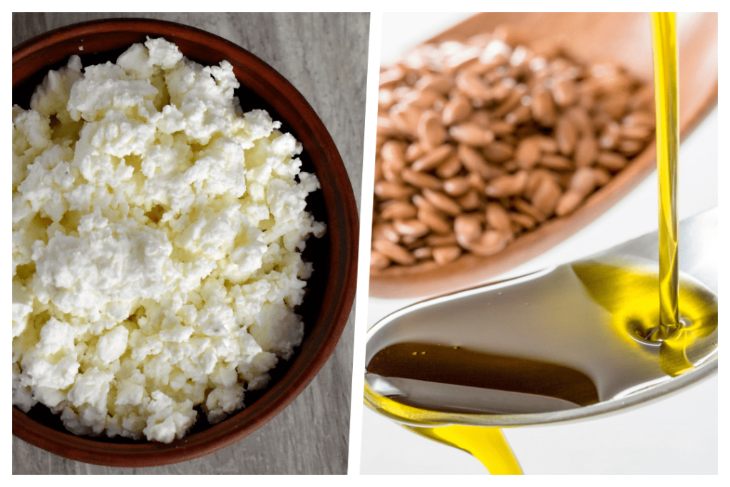 Flaxseed-Oil-and-Cottage-Cheese-mix